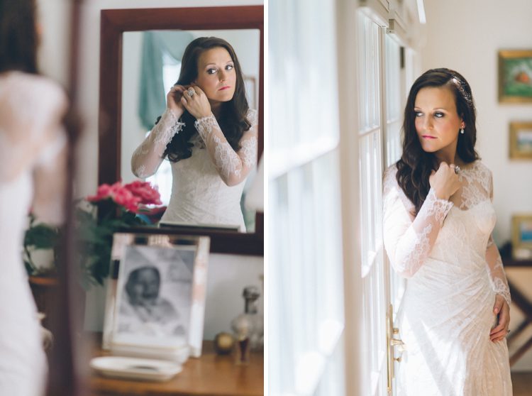 Bridal prep on the morning of a wedding at the Florence Griswold Museum in Old Lyme, CT. Captured by NYC wedding photographer Ben Lau Photography.