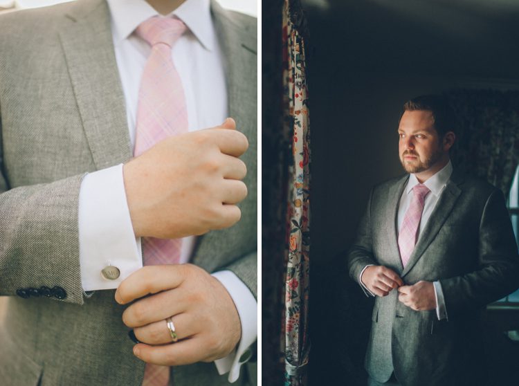 Groom portraits on the morning of his wedding at the Florence Griswold Museum in Old Lyme, CT. Captured by NYC wedding photographer Ben Lau Photography.