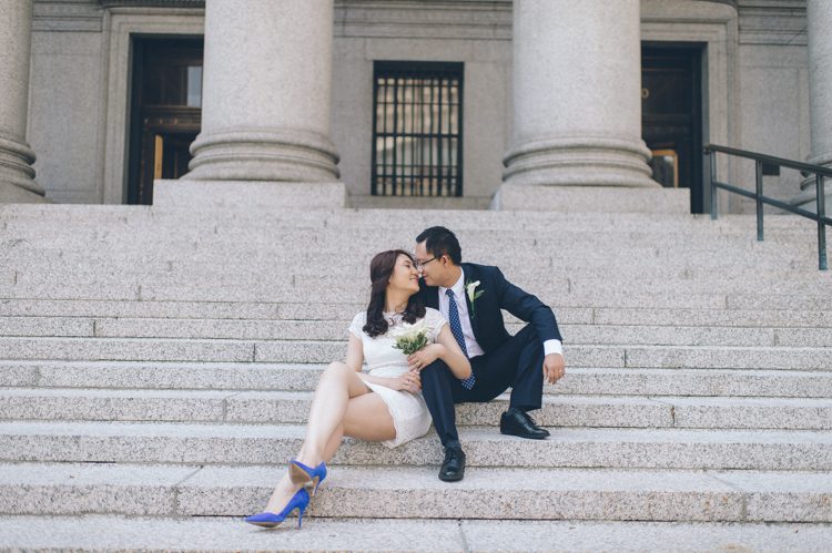 New York City Hall wedding photography captured by NYC wedding photographer Ben Lau.