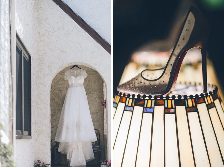 Dress and shoe shots for a wedding at the Inn at New Hyde Park. Captured by NYC wedding photographer Ben Lau.