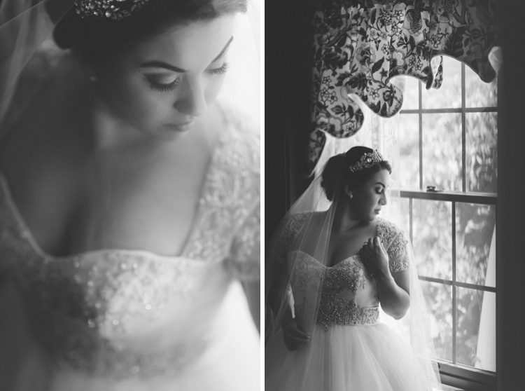 Bride's photos on the morning of a wedding at the Inn at New Hyde Park. Captured by NYC wedding photographer Ben Lau.