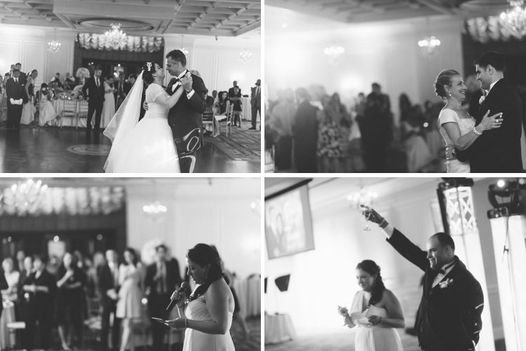 Toasts during a wedding at the Inn at New Hyde Park. Captured by NYC wedding photographer Ben Lau.