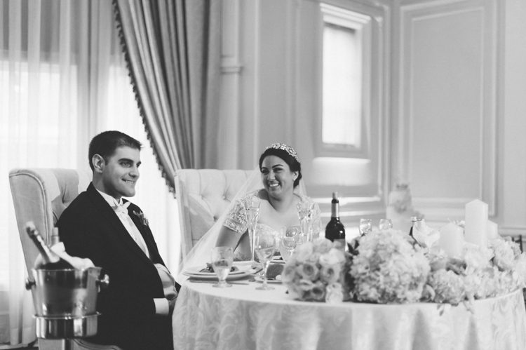 Toasts during a wedding at the Inn at New Hyde Park. Captured by NYC wedding photographer Ben Lau.