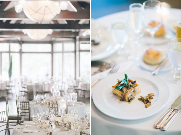 Wedding decor for a wedding at the Central Park Boathouse. Captured by NYC wedding photographer Ben Lau.