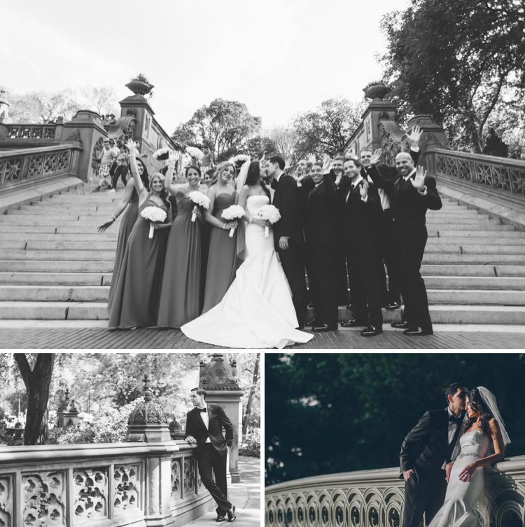 Wedding photos at the Central Park Boathouse. Captured by NYC wedding photographer Ben Lau.
