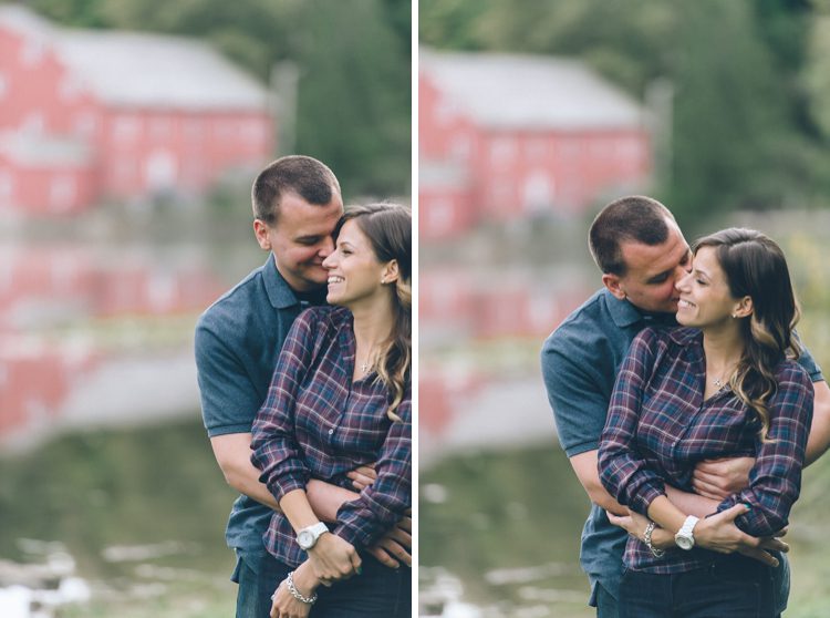 Karen & Ryan embrace during their engagement session in Central NJ. Captured by Central Jersey Wedding Photographer Ben Lau.