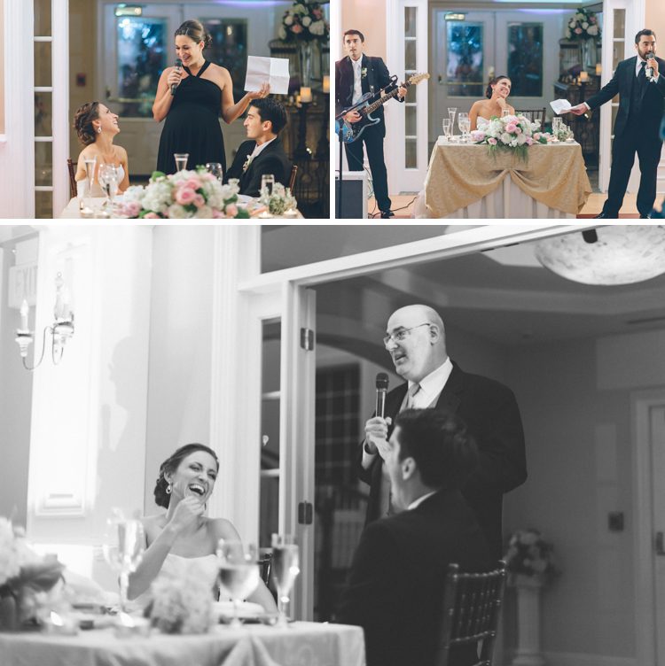 Toasts during a Rock Island Country Club wedding in Sparta, NJ. Captured by Karis of Ben Lau Photography.