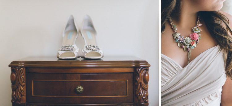 Wedding shoes and wedding jewelry for a Patriot Hills wedding in Stony Point, NY. Captured by NYC wedding photographer Ben Lau Photography.