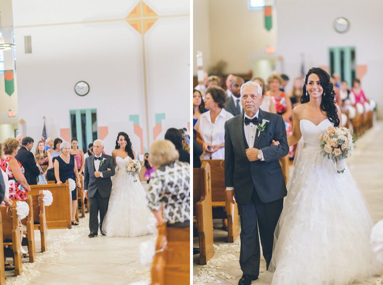 Wedding ceremony at St. Philip the Apostle Church in Saddlebrook, NJ. Captured by NYC wedding photographer Ben Lau Photography.