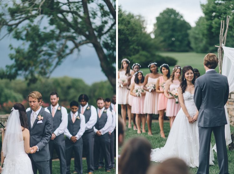 Wedding ceremony during a Evergreen Country Club Wedding in Northern Virginia. Captured by NYC wedding photographer Ben Lau.