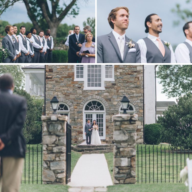 Wedding ceremony during a Evergreen Country Club Wedding in Northern Virginia. Captured by NYC wedding photographer Ben Lau.