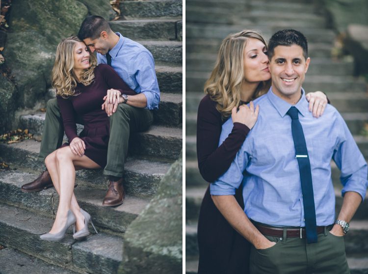 Lauren & Steve's NYC engagement session. Captured by NYC wedding photographer Ben Lau.