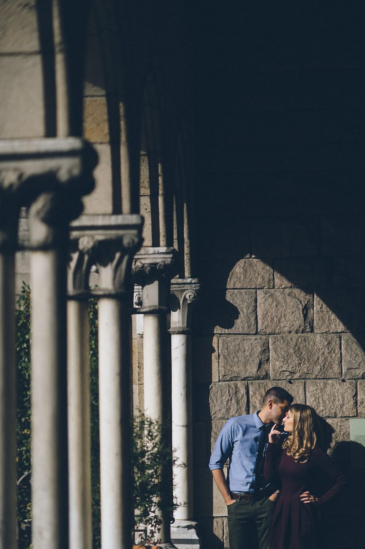 Lauren & Steve's NYC engagement session. Captured by NYC wedding photographer Ben Lau.