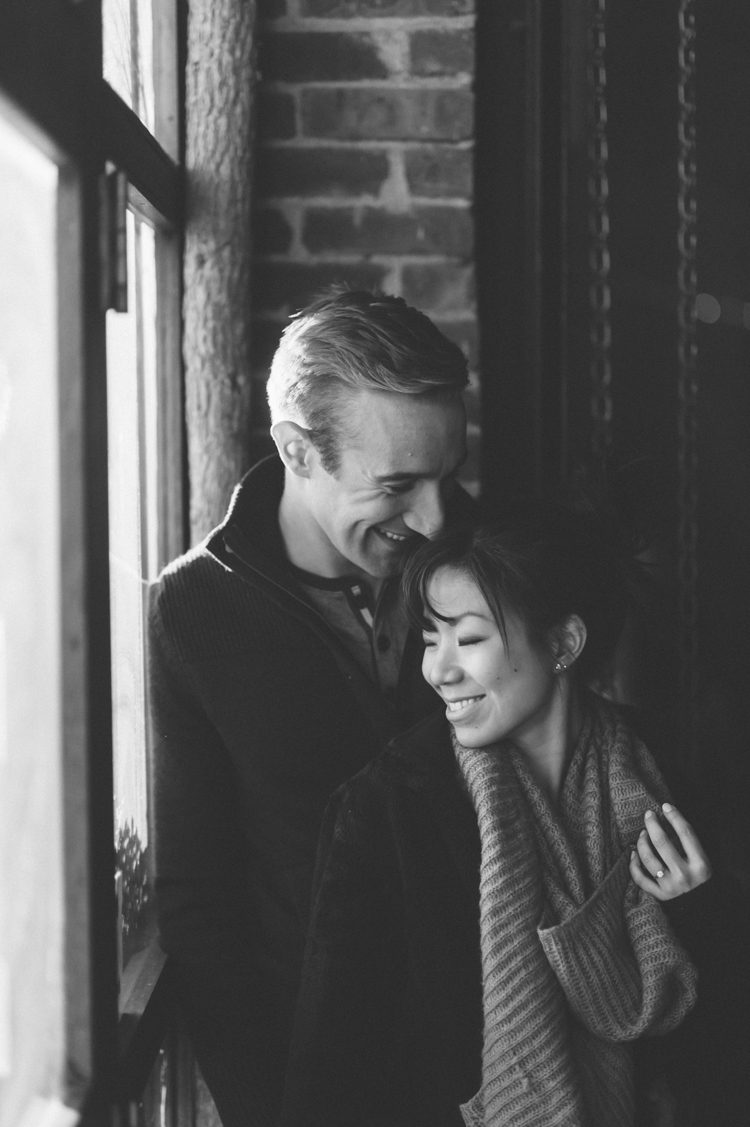 Asako and Patrick's NYC engagement session in Brooklyn captured by NYC wedding photographer Ben Lau.