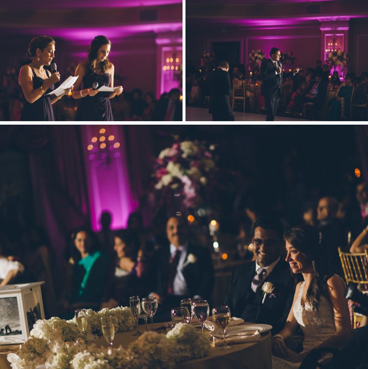 Toasts during an Oheka Castle wedding in Long Island, NY. Captured by NYC wedding photographer Ben Lau.