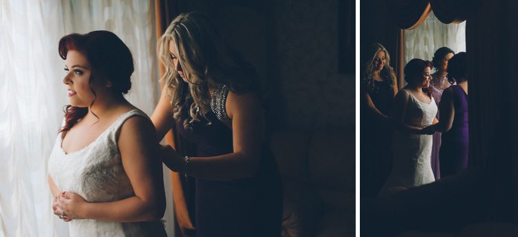 Bride gets ready on the morning of her Valley Mansion Wedding in Hunt Valley. Captured by NJ Wedding Photographer Ben Lau.
