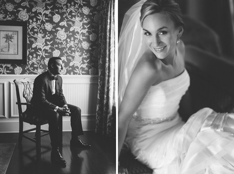 Bride and groom solo portraits for their Mallard Island Yacht Club wedding. Captured by NJ wedding photographer Ben Lau.