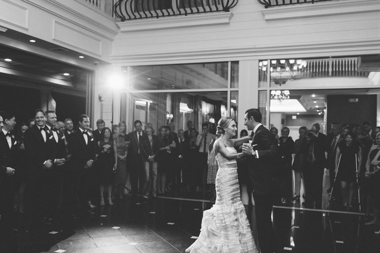 Bride and groom's first dance during their Mallard Island Yacht Club wedding reception. Captured by NJ wedding photographer Ben Lau.