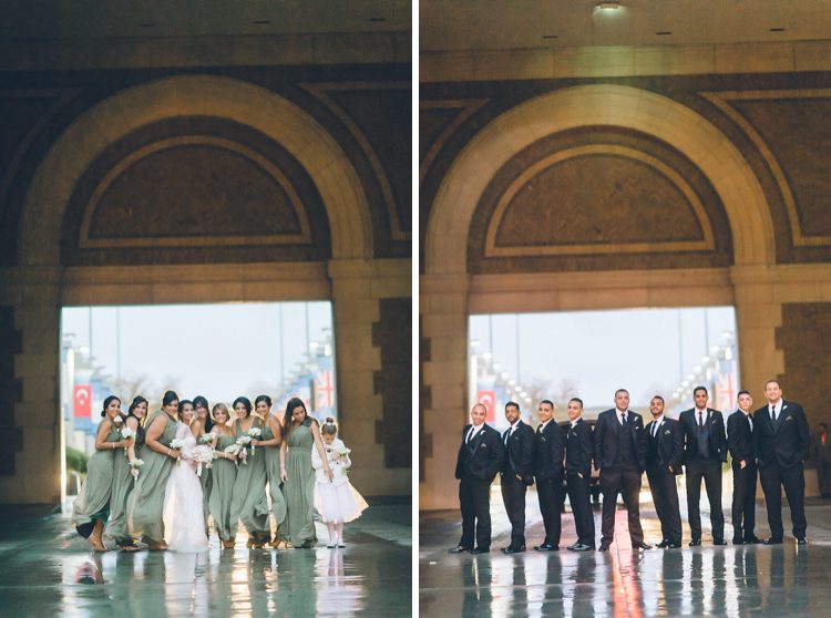 Bridal party photos for a Seaport Hotel wedding in Boston, MA. Captured by NYC wedding photographer Ben Lau.