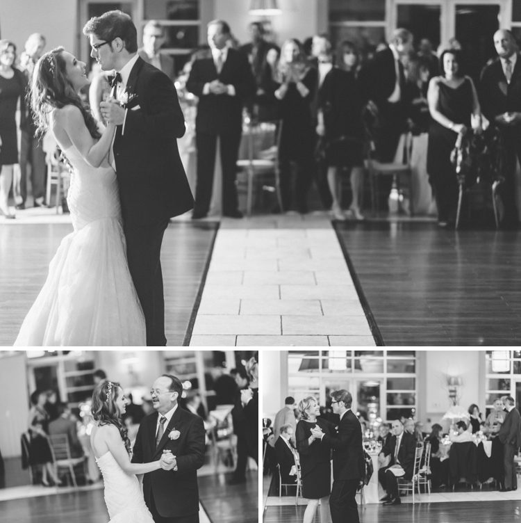 First dances during a wedding reception at the Stone House in Stirling Ridge. Captured by NJ wedding photographer Ben Lau.