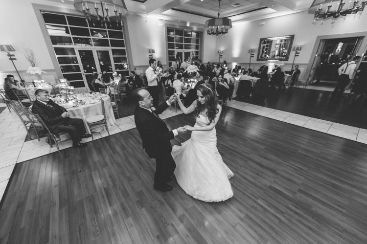 First dances during a wedding reception at the Stone House in Stirling Ridge. Captured by NJ wedding photographer Ben Lau.