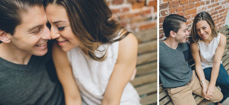 South Street Seaport engagement session captured by NYC wedding photographer Ben Lau.
