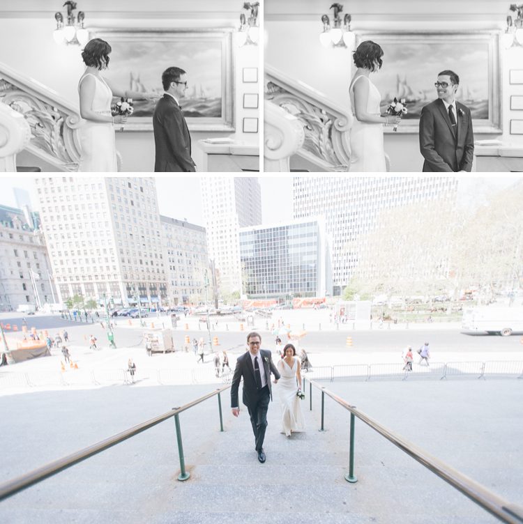 NYC City Hall Wedding Photos in NYC. Captured by NYC City Hall Wedding Photographer Ben Lau.