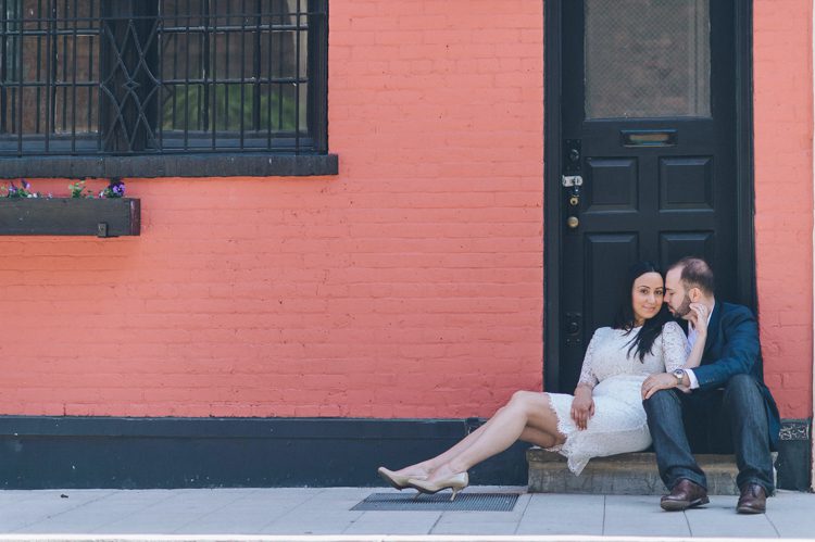 NYC engagement session in Washington Square Park captured by NYC wedding photographer Ben Lau.