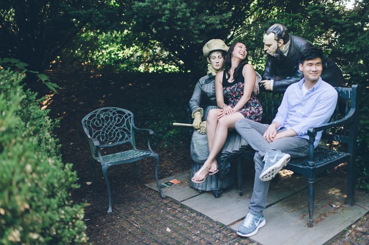 Grounds for Sculpture engagement session in NJ. Captured by NJ wedding photographer Ben Lau.