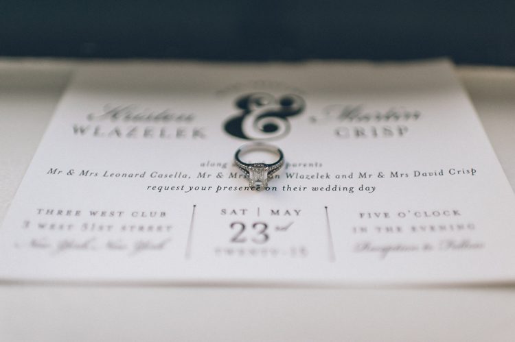 Wedding details for a 3 West Club Wedding in NYC, captured by NYC wedding photographer Ben Lau.