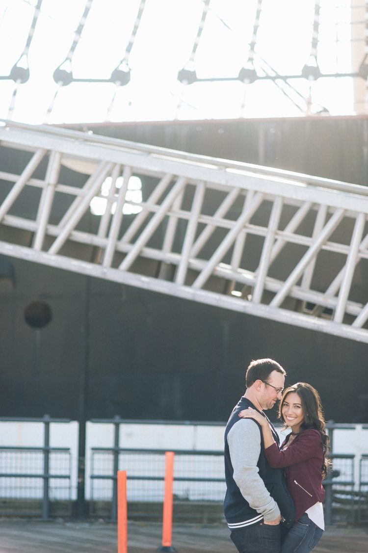 South Street Seaport and Brooklyn engagement session captured by NYC wedding photographer Ben Lau.