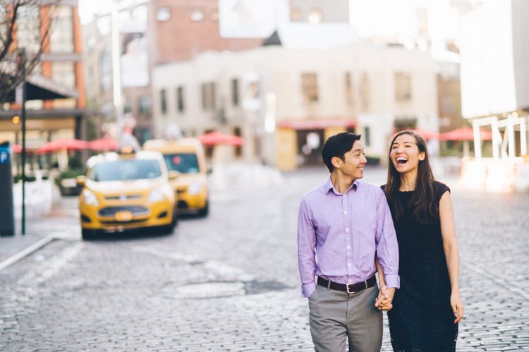 High Line Park engagement session captured by NYC wedding photographer Ben Lau.