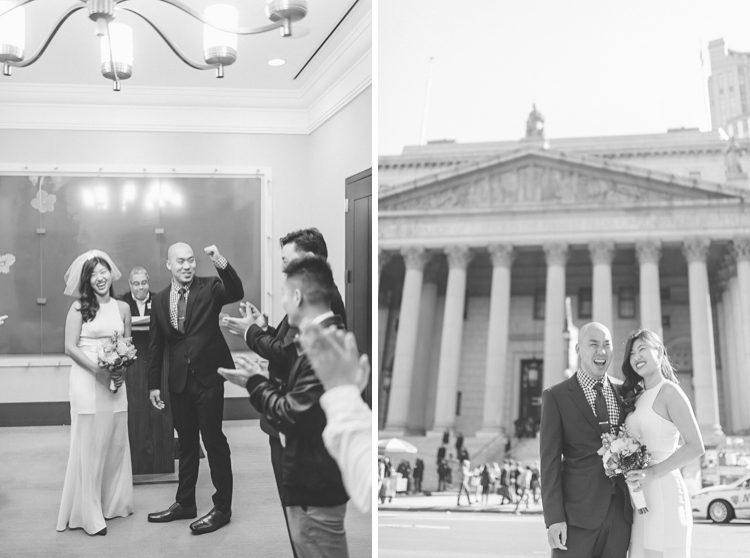 New York City Hall wedding captured by NYC city hall wedding photographer Ben Lau.