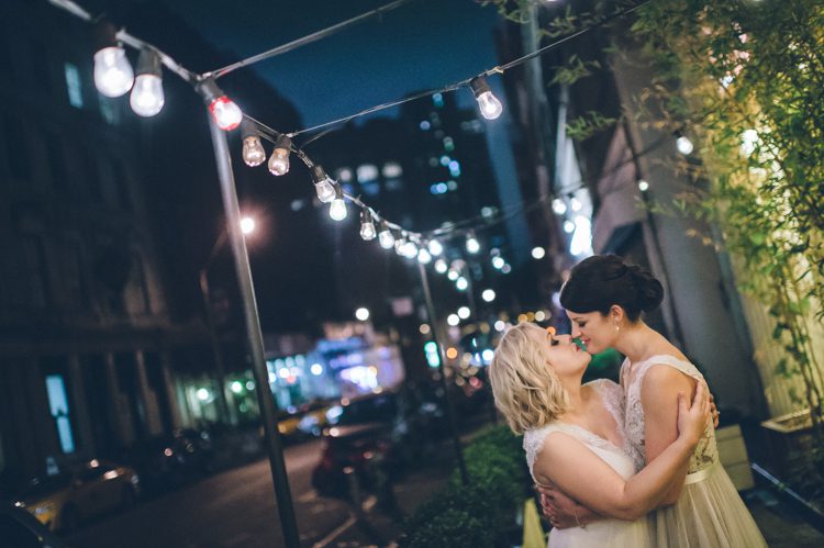 LGBT wedding at the City Hall Restaurant in NYC, captured by NYC wedding photographer Ben Lau.
