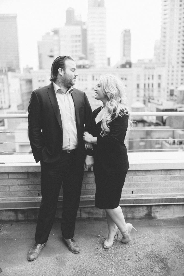 NYC rooftop engagement session captured by NYC wedding photographer Ben Lau.