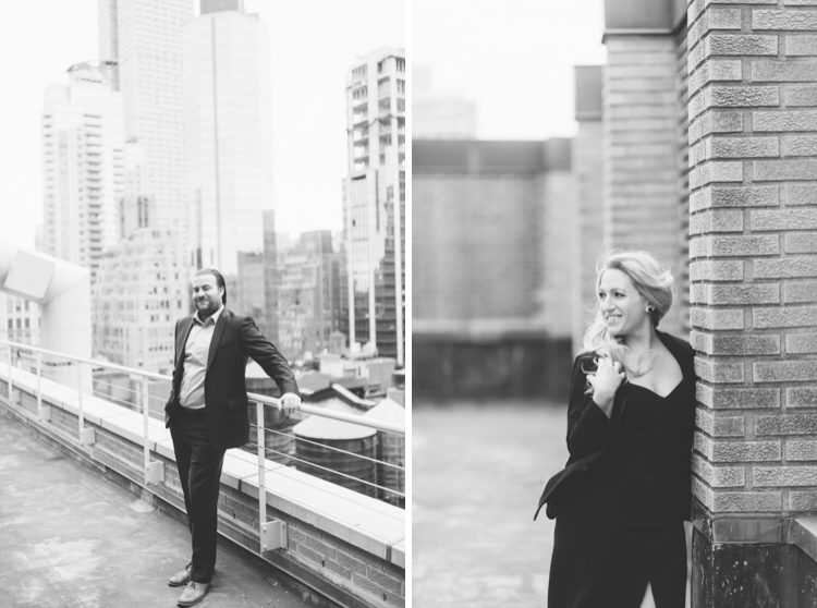 NYC rooftop engagement session captured by NYC wedding photographer Ben Lau.