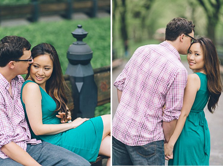 Central Park engagement session and South Street Seaport engagement session in NYC, captured by NYC wedding photographer Ben Lau.