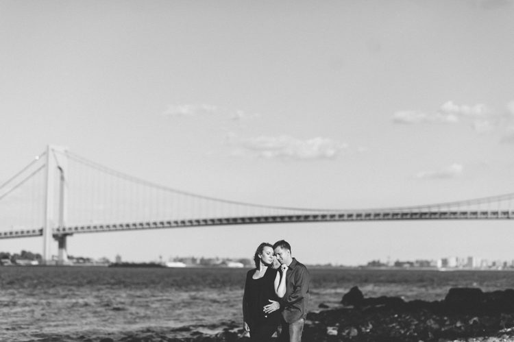 Verrazano Bridge engagement session in Brooklyn and Staten Island, captured by NYC wedding photographer Ben Lau.