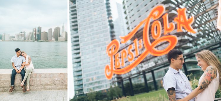 Long Island City engagement session captured by fun NYC wedding photographer Ben Lau.