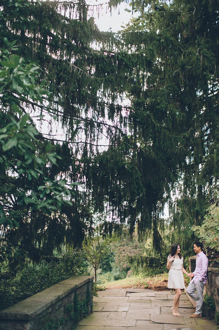NJ Botanical Gardens engagement session in Ringwood, NJ - captured by NJ wedding photographer Ben Lau.