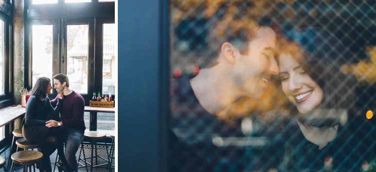 Brooklyn engagement session in the Fall, captured by photojournalistic NYC wedding photographer Ben Lau.