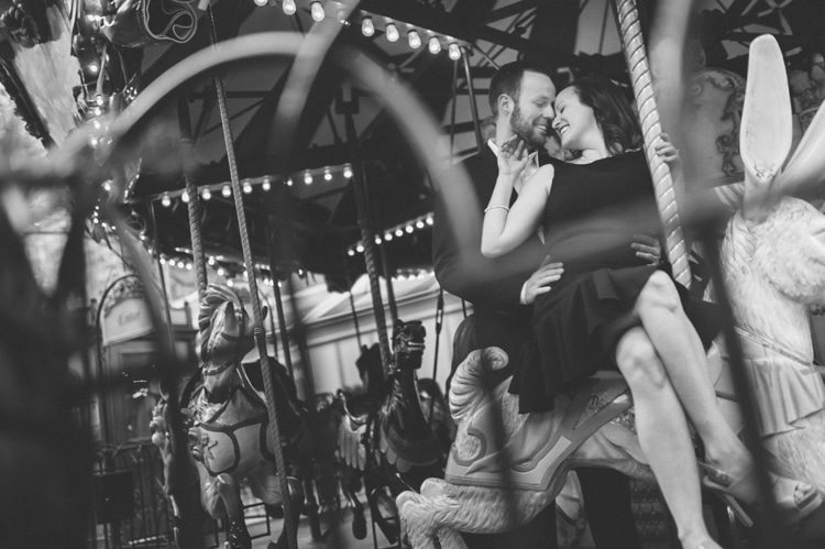 NYC engagement session at Grand Central, Bryant Park, NYPL and South Street Seaport, captured by NYC wedding photographer Ben Lau.