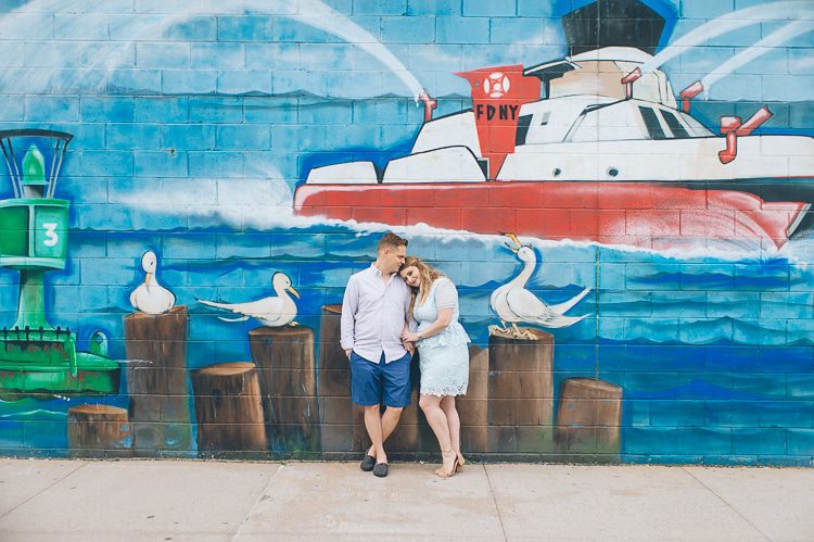 Williamsburg engagement session in Brooklyn, captured by photojournalistic NYC wedding photographer Ben Lau.