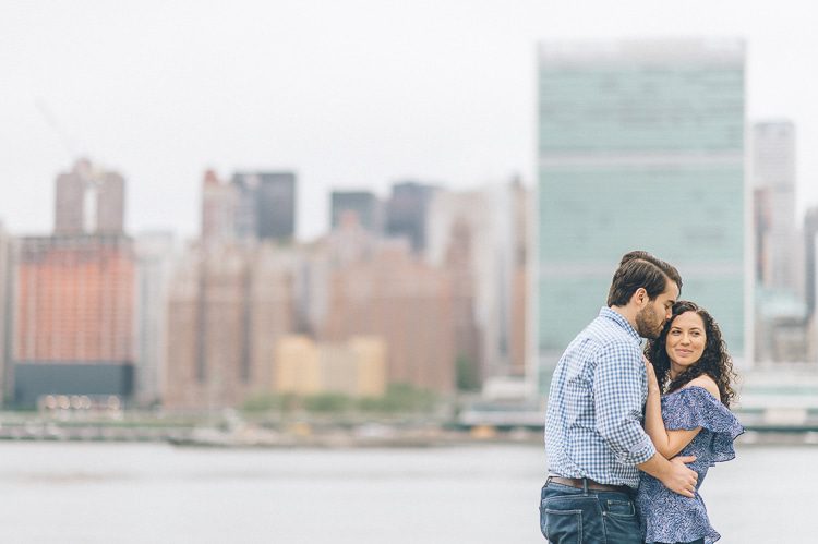 Long Island City engagement session in NYC, captured by photojournalistic wedding photographer Ben Lau.