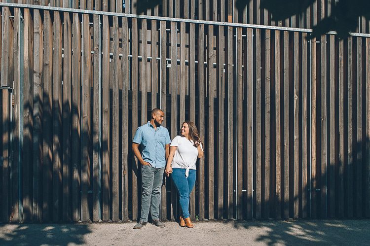 Brooklyn engagement session in DUMBO, captured by NYC wedding photographer Ben Lau.