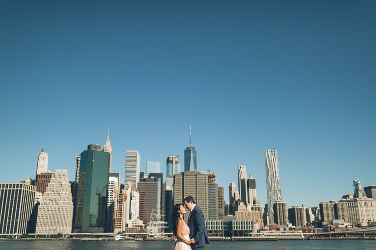 Brooklyn engagement session in DUMBO, captured by North Jersey wedding photographer Ben Lau.