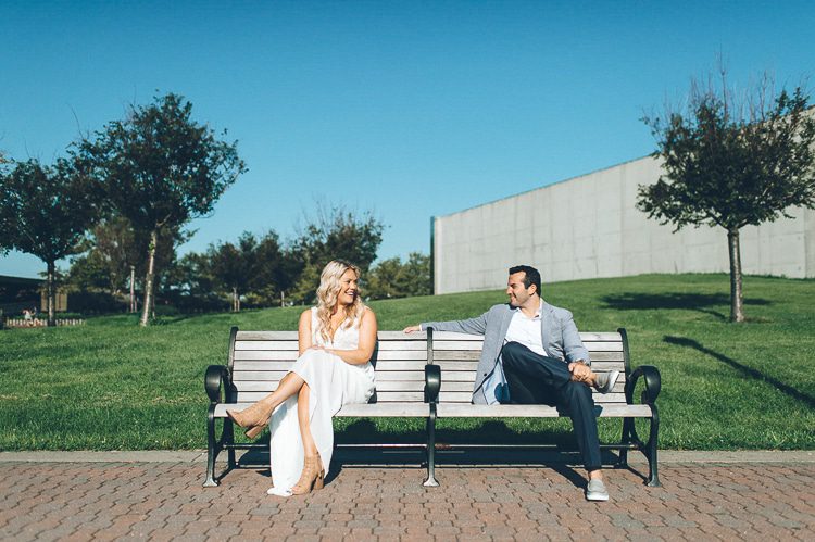 Jersey City engagement session at Liberty State Park, captured by North Jersey wedding photographer Ben Lau.
