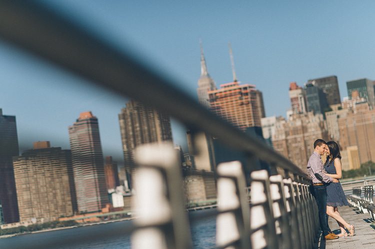Long Island City engagement session in NYC, captured by NYC wedding photographer Ben Lau.