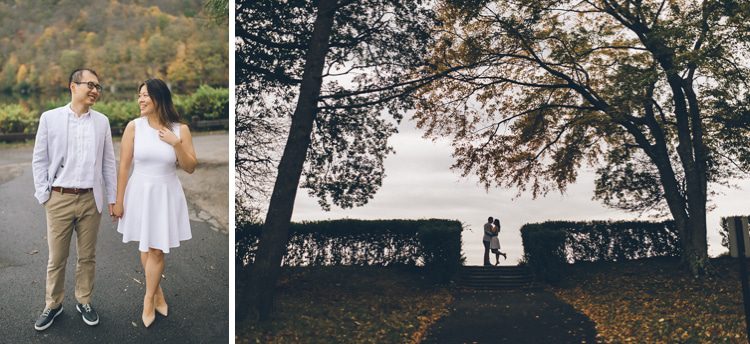 Bear Mountain engagement session at Bear Mountain State Park - captured by North jersey wedding photographer Ben Lau.