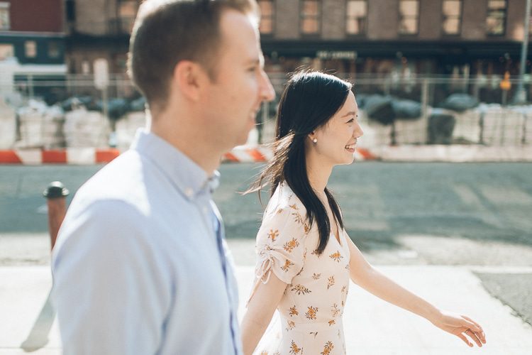 High Line Park engagement session in NYC, captured by NYC wedding photographer Ben Lau.